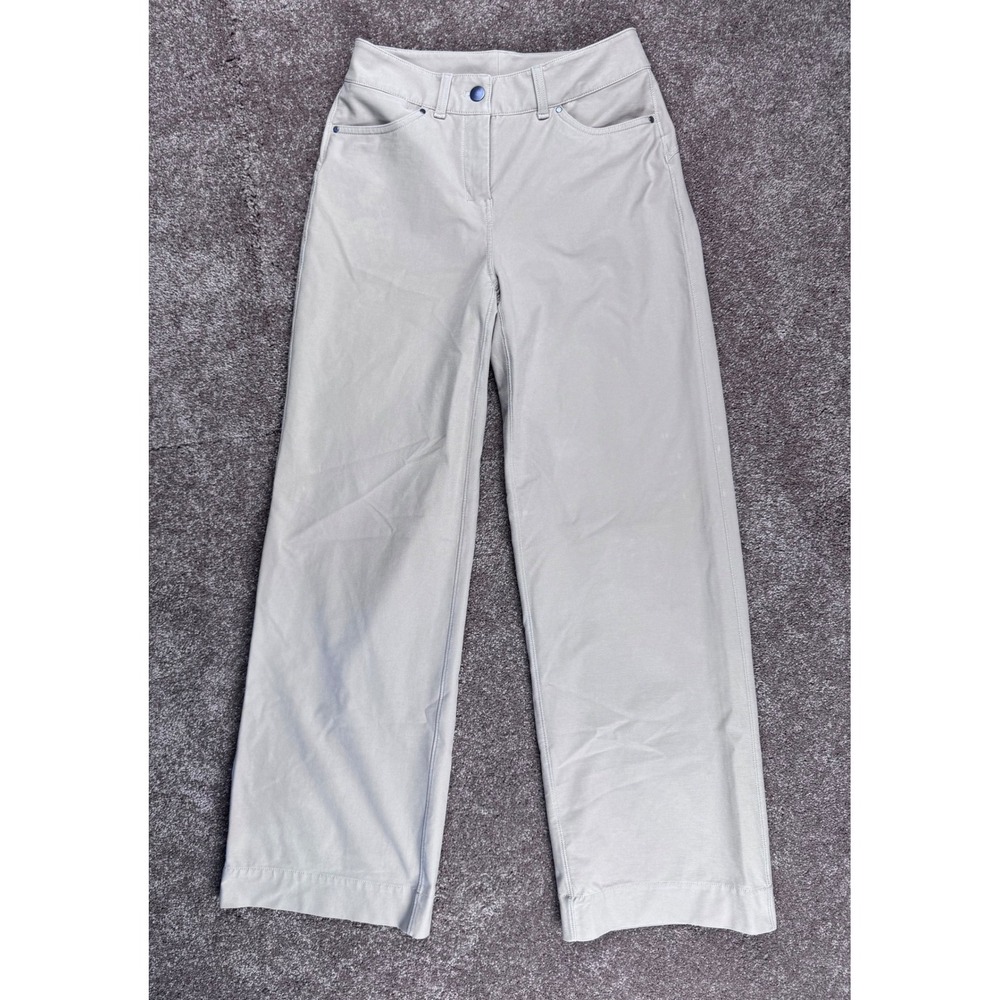 Lululemon City Sleek 5 Pocket Wide Leg Pant Beige Tan Warpstreme Size 24 LW5ENJS